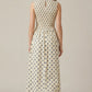 Sleeveless Polka Dot Midi Dress