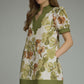Olive Floral Puff Sleeve Dress