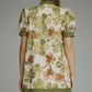 Olive Floral Puff Sleeve Dress