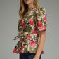 Floral Print with Self-Tie Waist Top