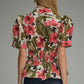 Floral Print with Self-Tie Waist Top