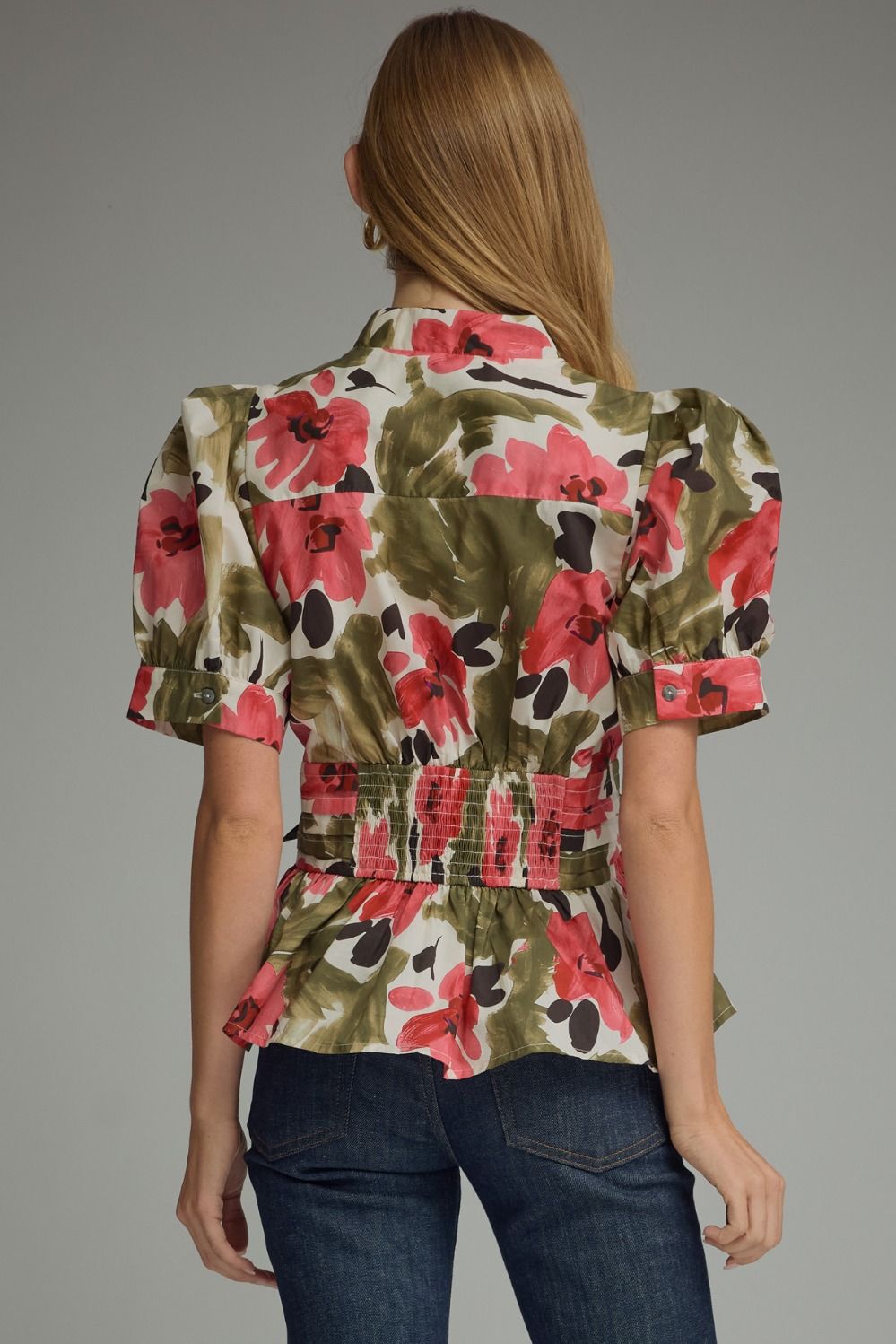 Floral Print with Self-Tie Waist Top