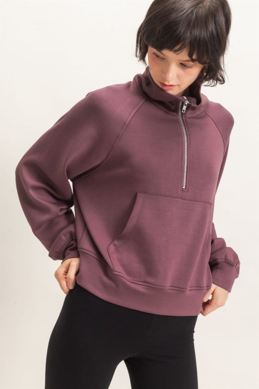 Half Zip Collar Pulllover