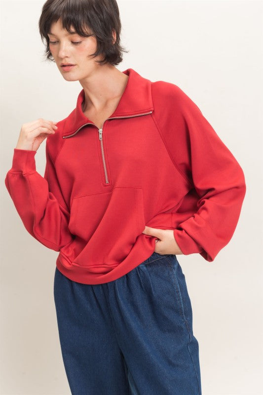 Half Zip Collar Pulllover