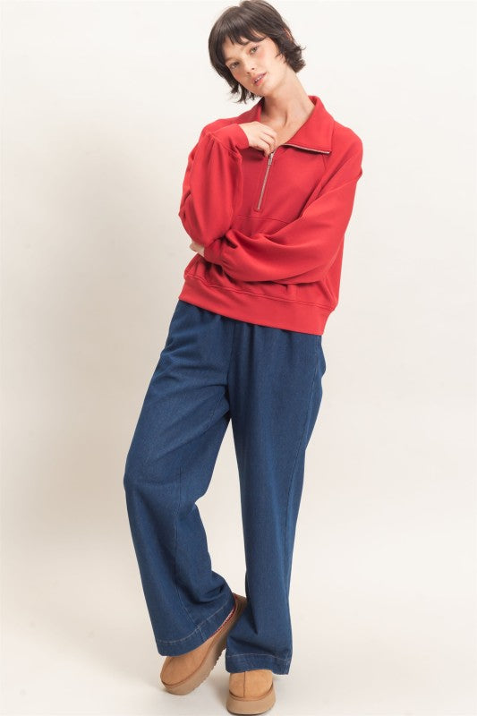 Half Zip Collar Pulllover