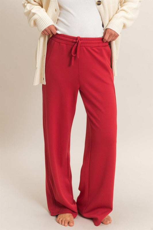 Elastic Waist Wide Leg Pants