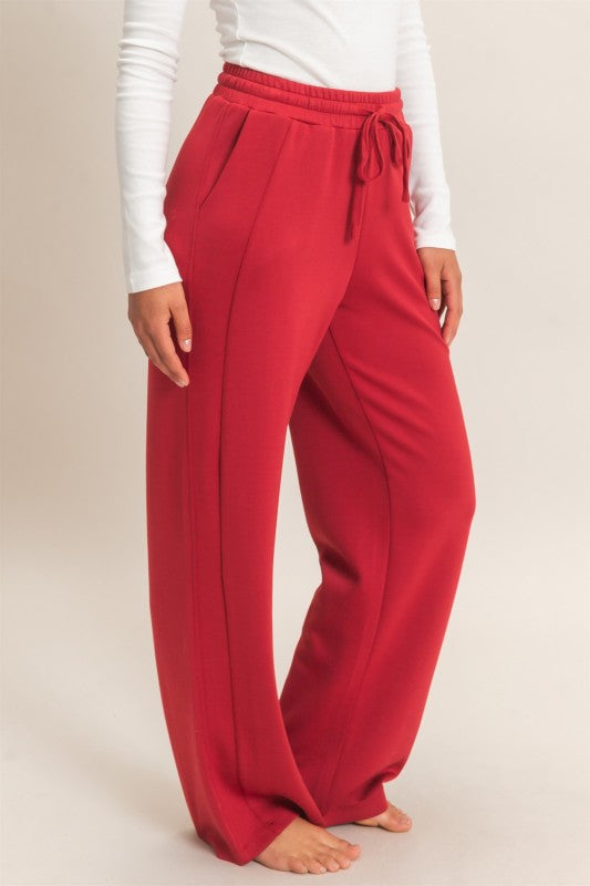 Elastic Waist Wide Leg Pants