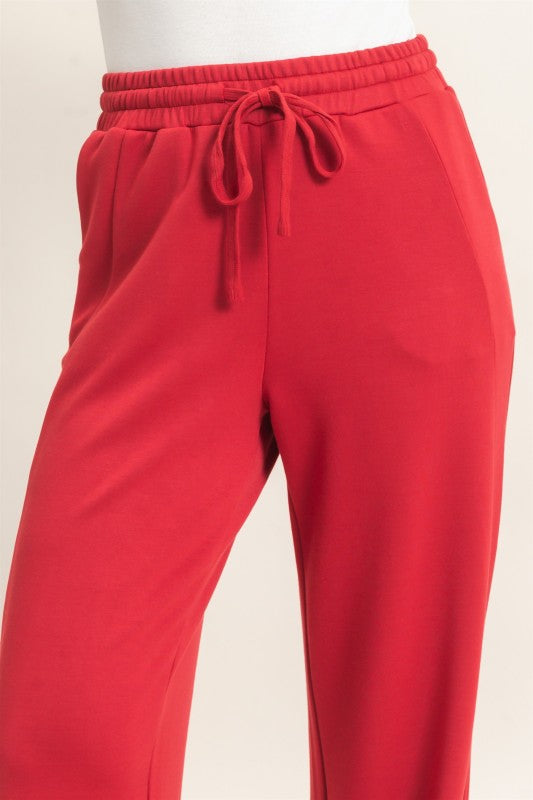 Elastic Waist Wide Leg Pants