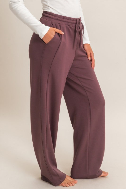 Elastic Waist Wide Leg Pants