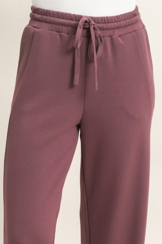 Elastic Waist Wide Leg Pants