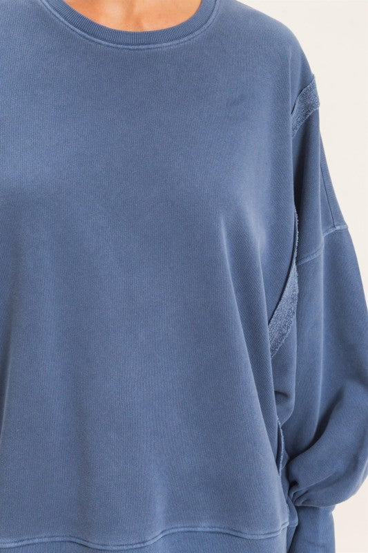 Oversized Raw Edge Sweatshirt