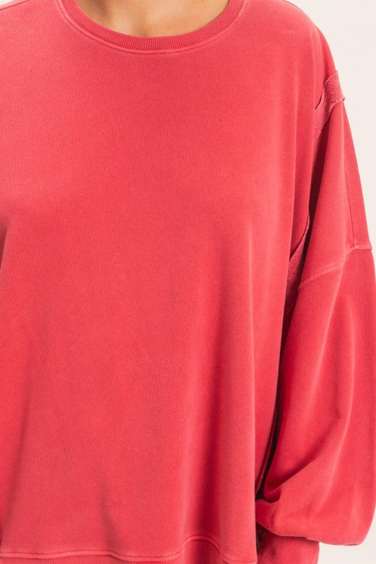 Oversized Raw Edge Sweatshirt