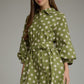 Polka Dot Long Puff Sleeve Mini Dress
