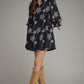 Floral Balloon Sleeve Mini Dress