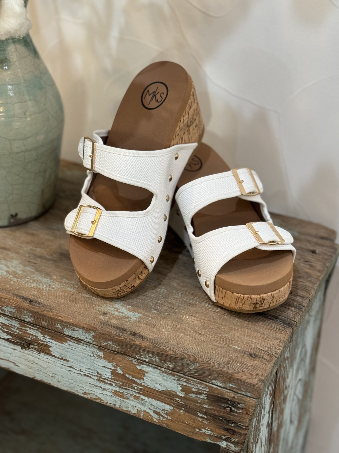 Cade Cork Design Platform Wedge Sandals