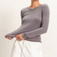 Crew Neck Long Sleeve Top