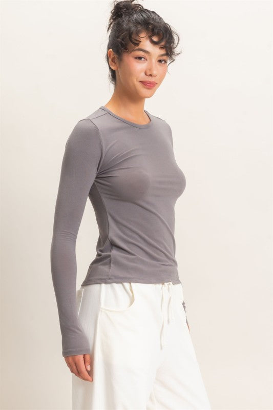 Crew Neck Long Sleeve Top