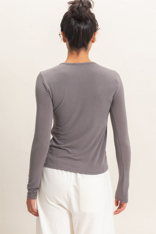 Crew Neck Long Sleeve Top