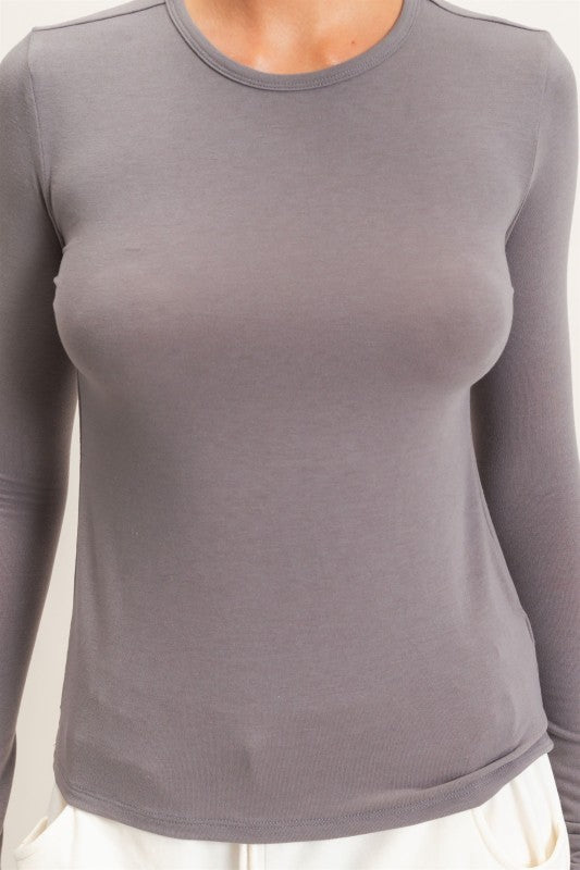 Crew Neck Long Sleeve Top