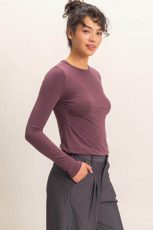 Crew Neck Long Sleeve Top