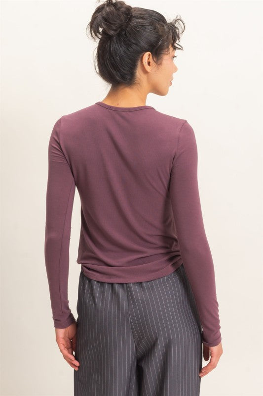 Crew Neck Long Sleeve Top