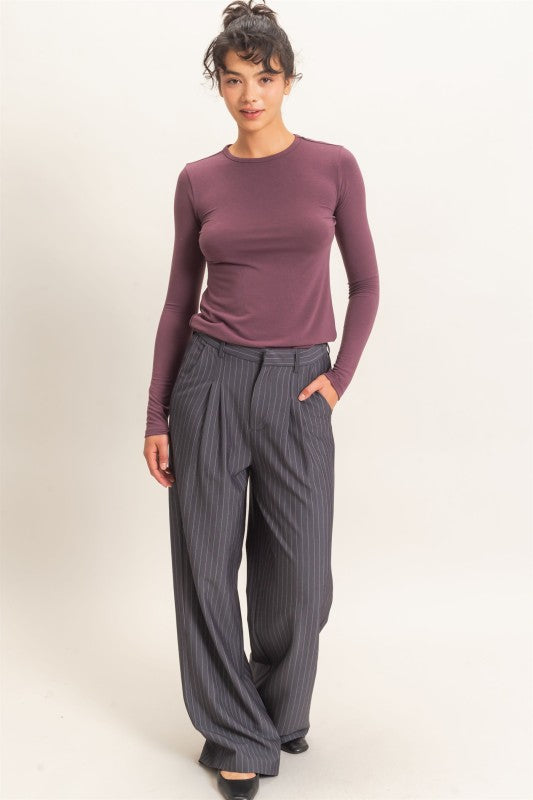 Crew Neck Long Sleeve Top