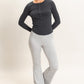 Flared Elastic Waist Pants