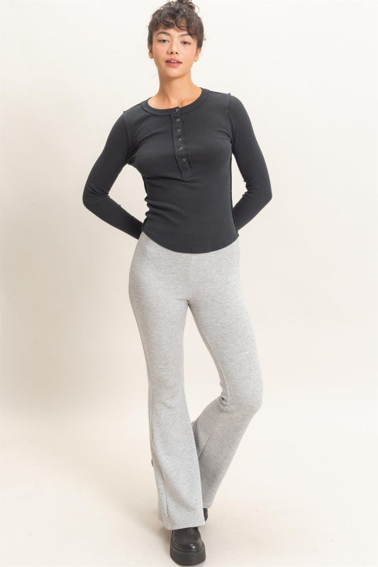Flared Elastic Waist Pants