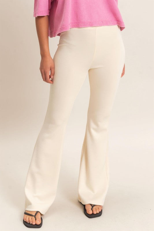 Flared Elastic Waist Pants