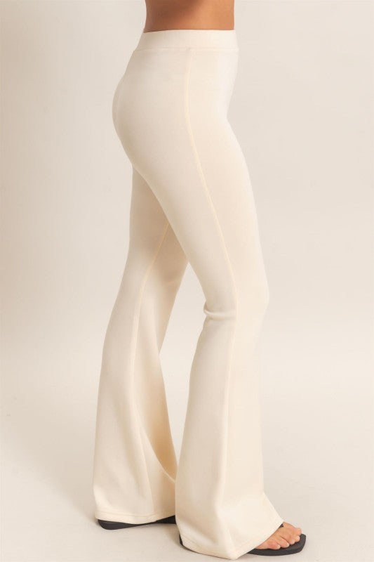 Flared Elastic Waist Pants