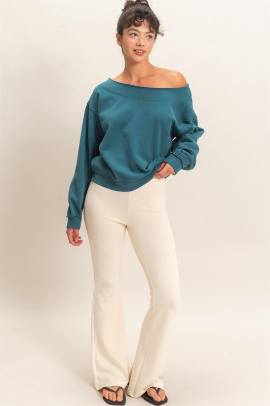 Flared Elastic Waist Pants
