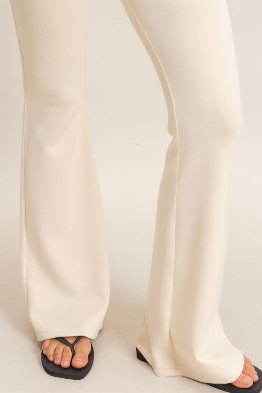 Flared Elastic Waist Pants