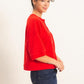 Button Down Short Sleeve Waffle Top