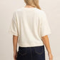 Button Down Short Sleeve Waffle Top
