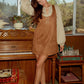 Sleeveless Suede Mini Dress