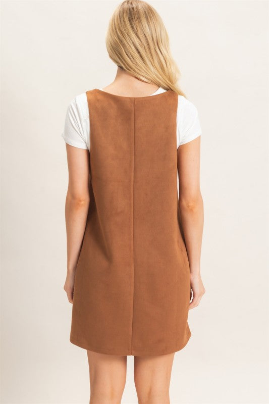 Sleeveless Suede Mini Dress