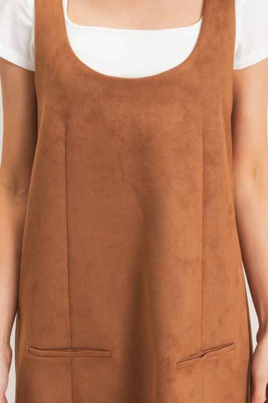 Sleeveless Suede Mini Dress
