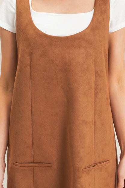 Sleeveless Suede Mini Dress