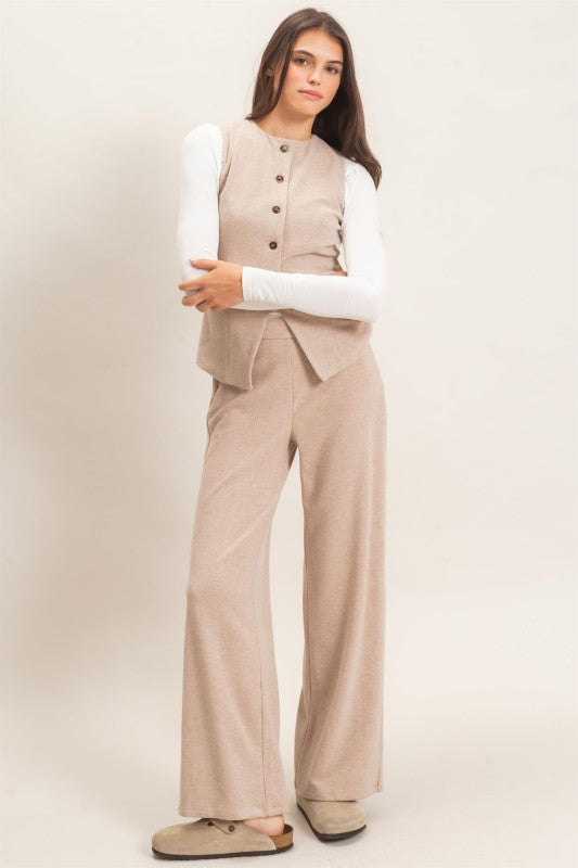 Button up Vest and Pant Set