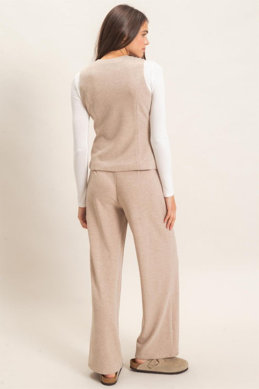 Button up Vest and Pant Set