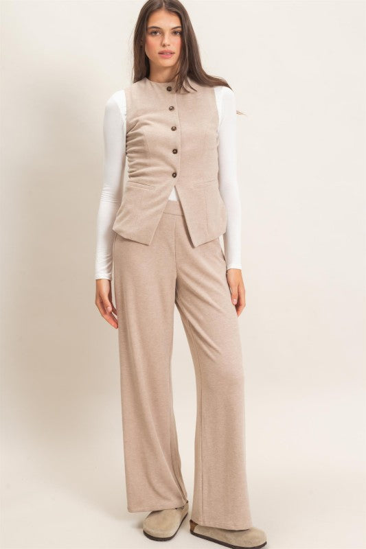 Button up Vest and Pant Set