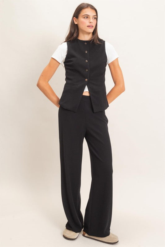 Button up Vest and Pant Set