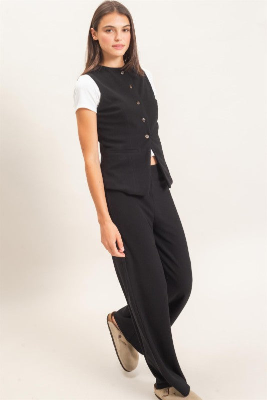 Button up Vest and Pant Set