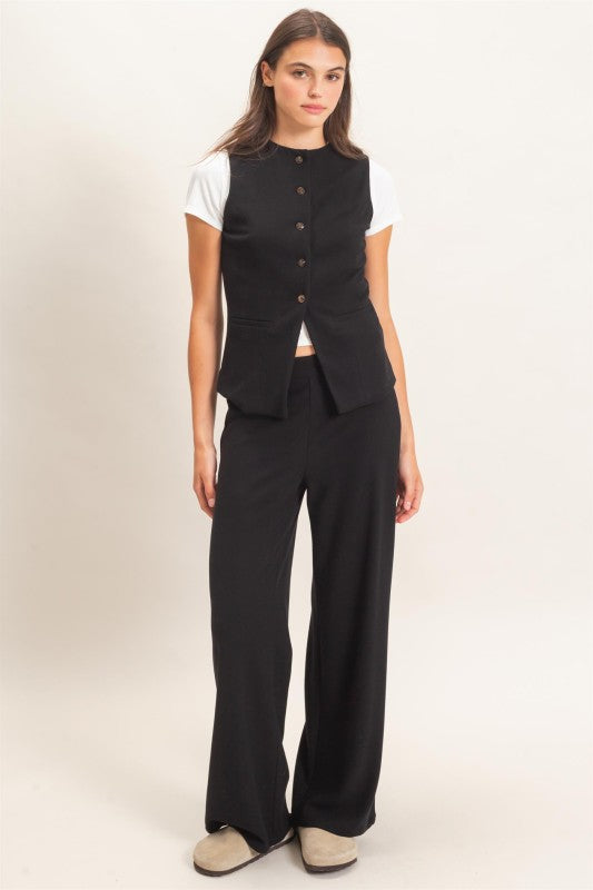 Button up Vest and Pant Set
