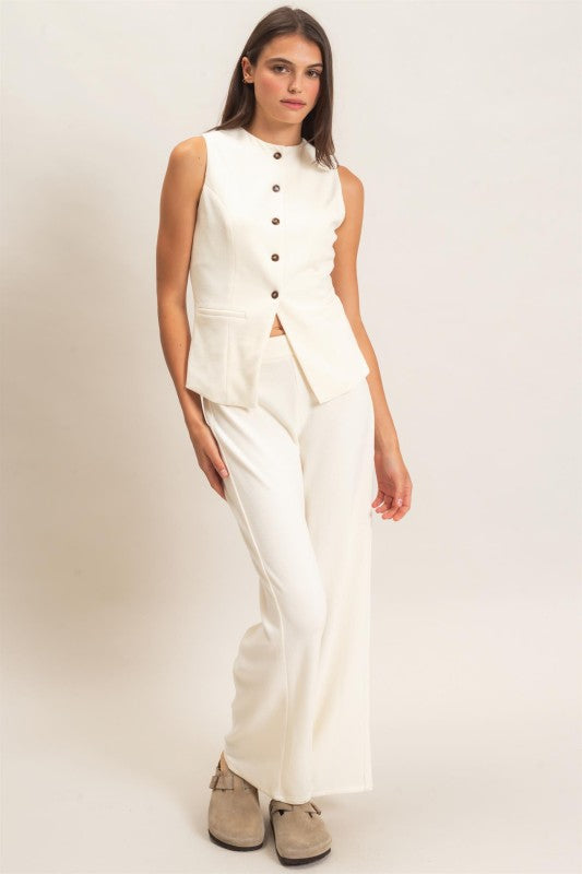 Button up Vest and Pant Set