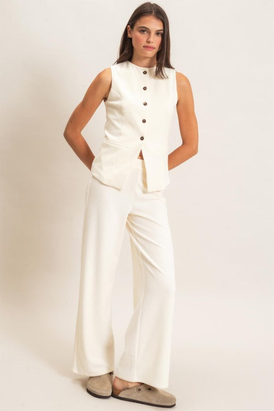 Button up Vest and Pant Set