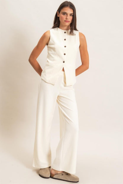 Button up Vest and Pant Set
