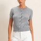 Crew Neck Short Sleeve Cardigan