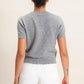 Crew Neck Short Sleeve Cardigan