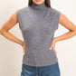 Sleeveless High Neck Knit Top